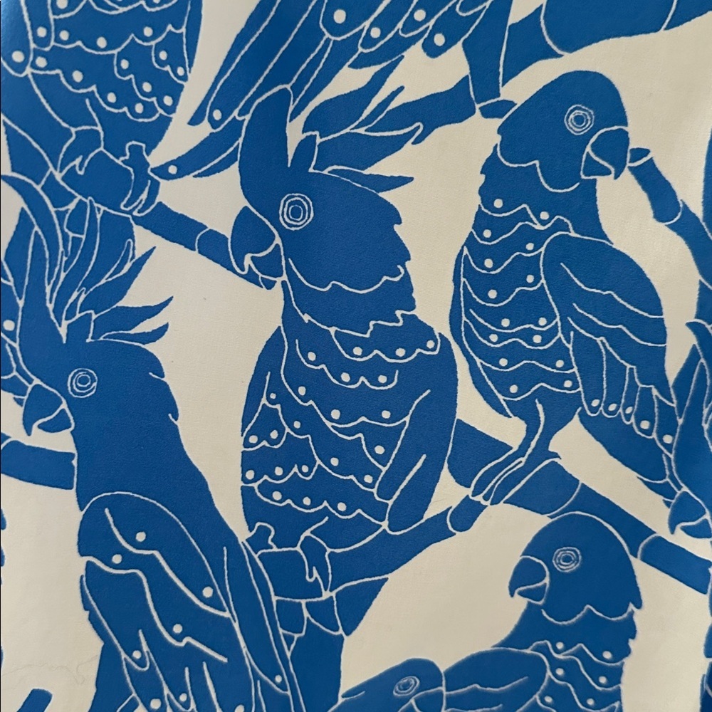 UNTUCKit Womens Jordan Sleeveless Shirt Dress Blue Parrot Print Sz Small Preppy - Picture 4 of 9